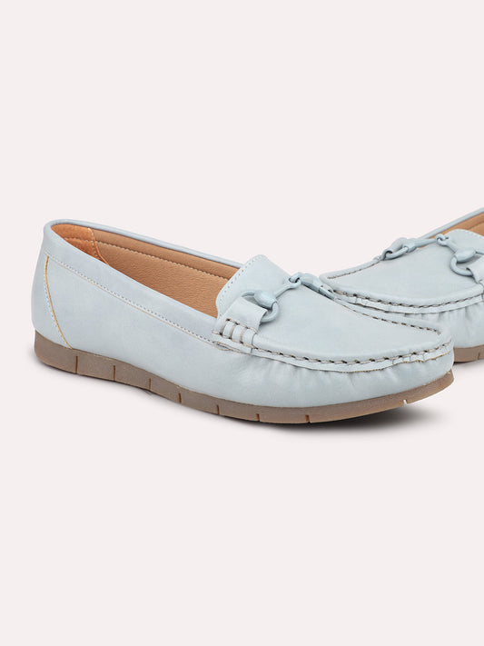 Women Blue Solid Loafers