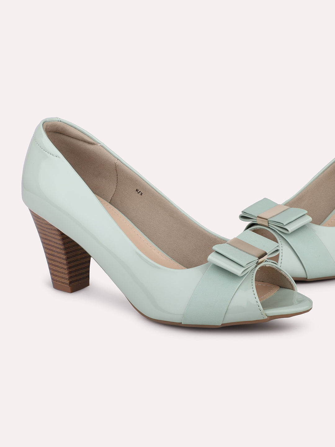 Women Pista Block Peep Toes With Bows