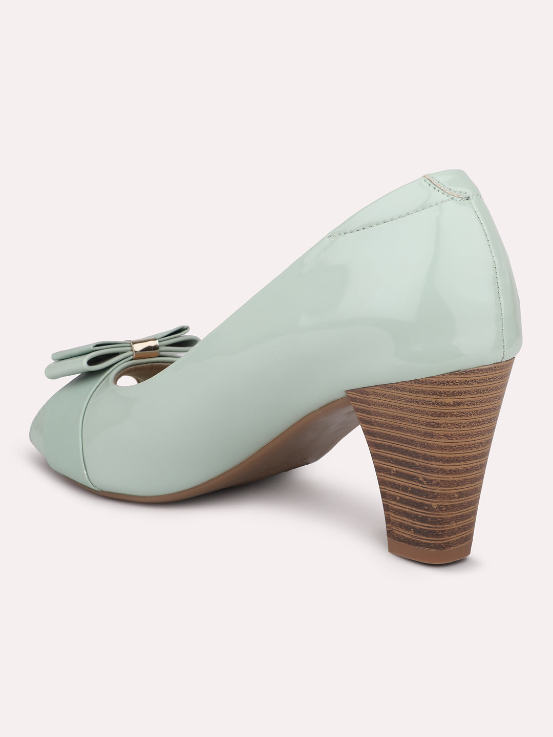 Women Pista Block Peep Toes With Bows