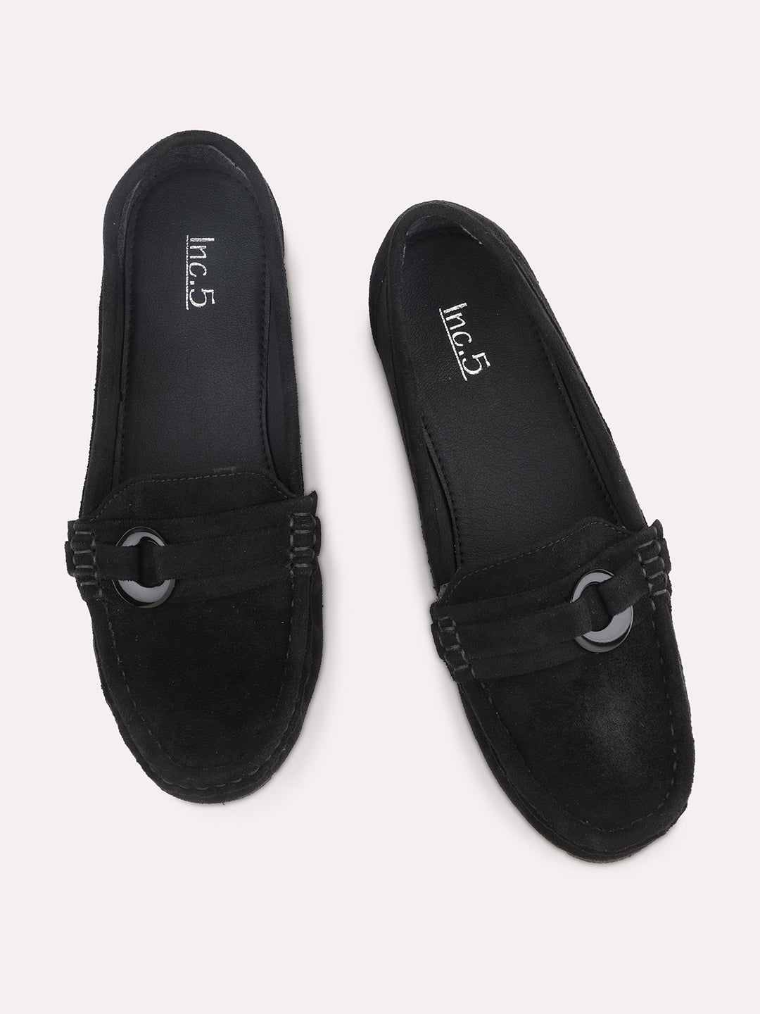 Women Black Solid Loafers