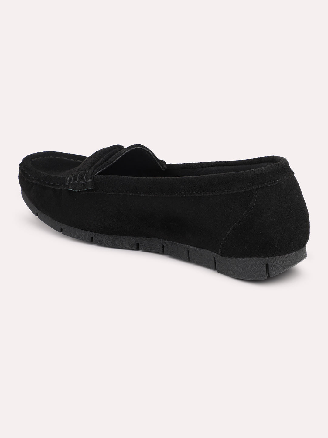 Women Black Solid Loafers