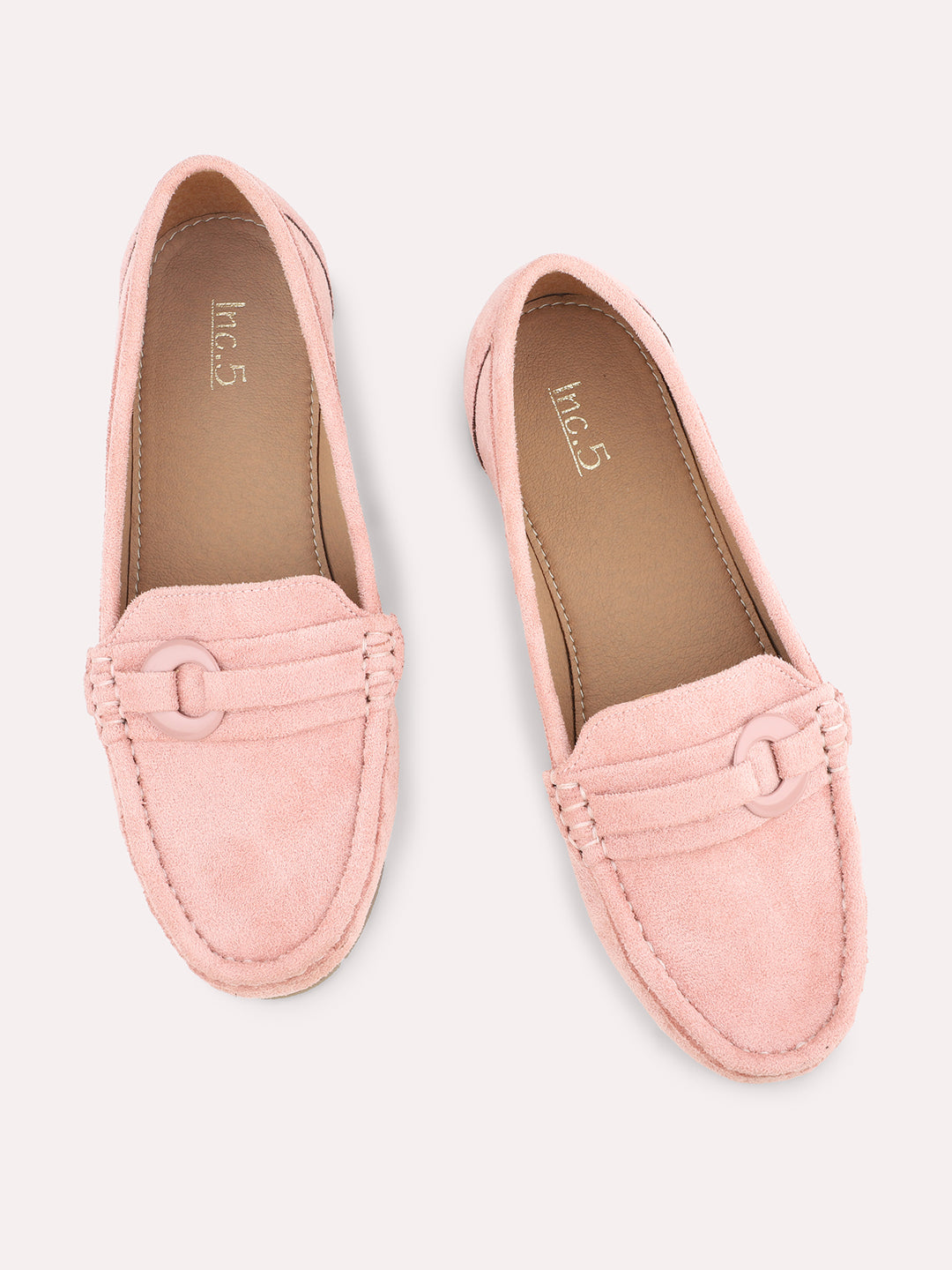 Women Peach Solid Loafers