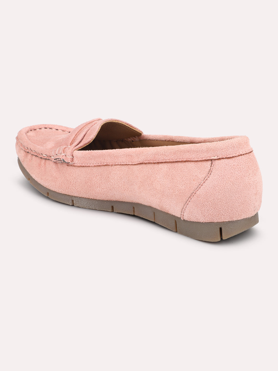 Women Peach Solid Loafers