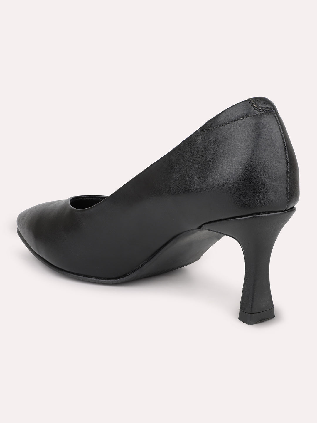 Women Black Pointed-Toe Slim Heel Pumps