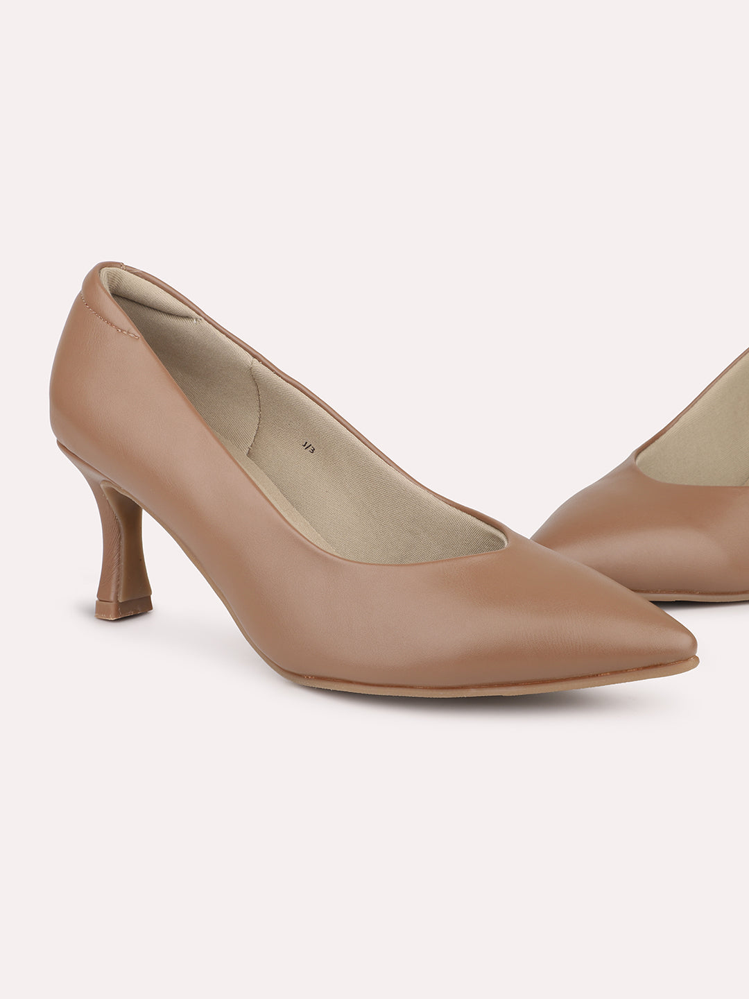 Women Chikoo Pointed-Toe Slim Heel Pumps