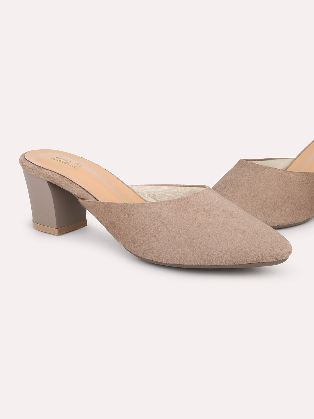 Women Chikoo Block Mules Heels