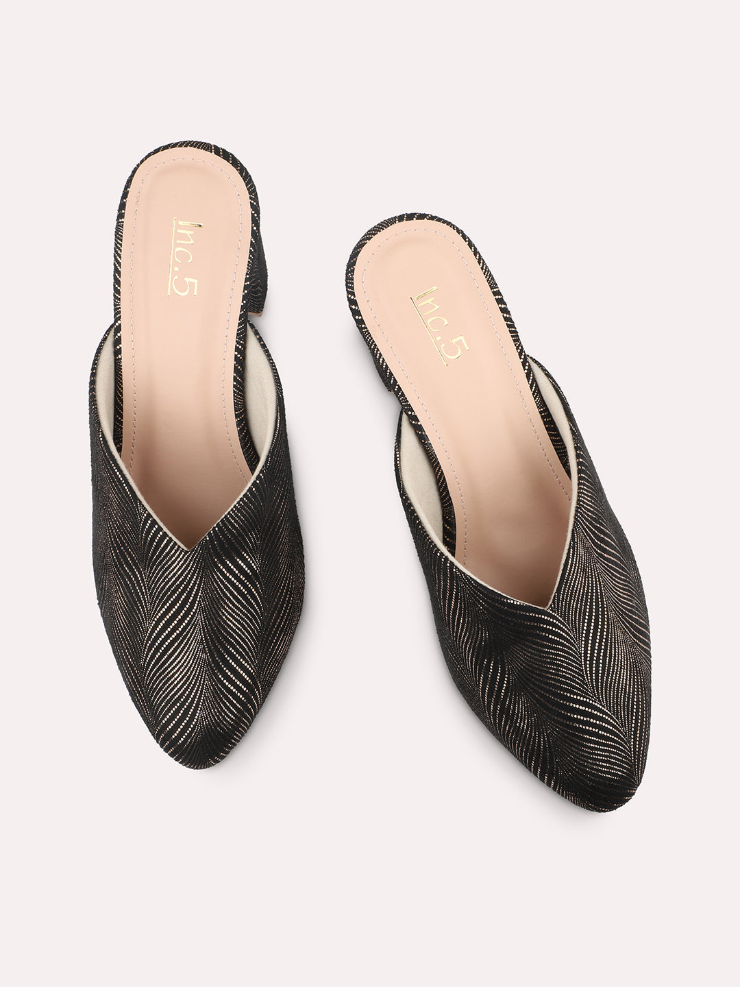 Women Antique Embellished Block Mules Heels