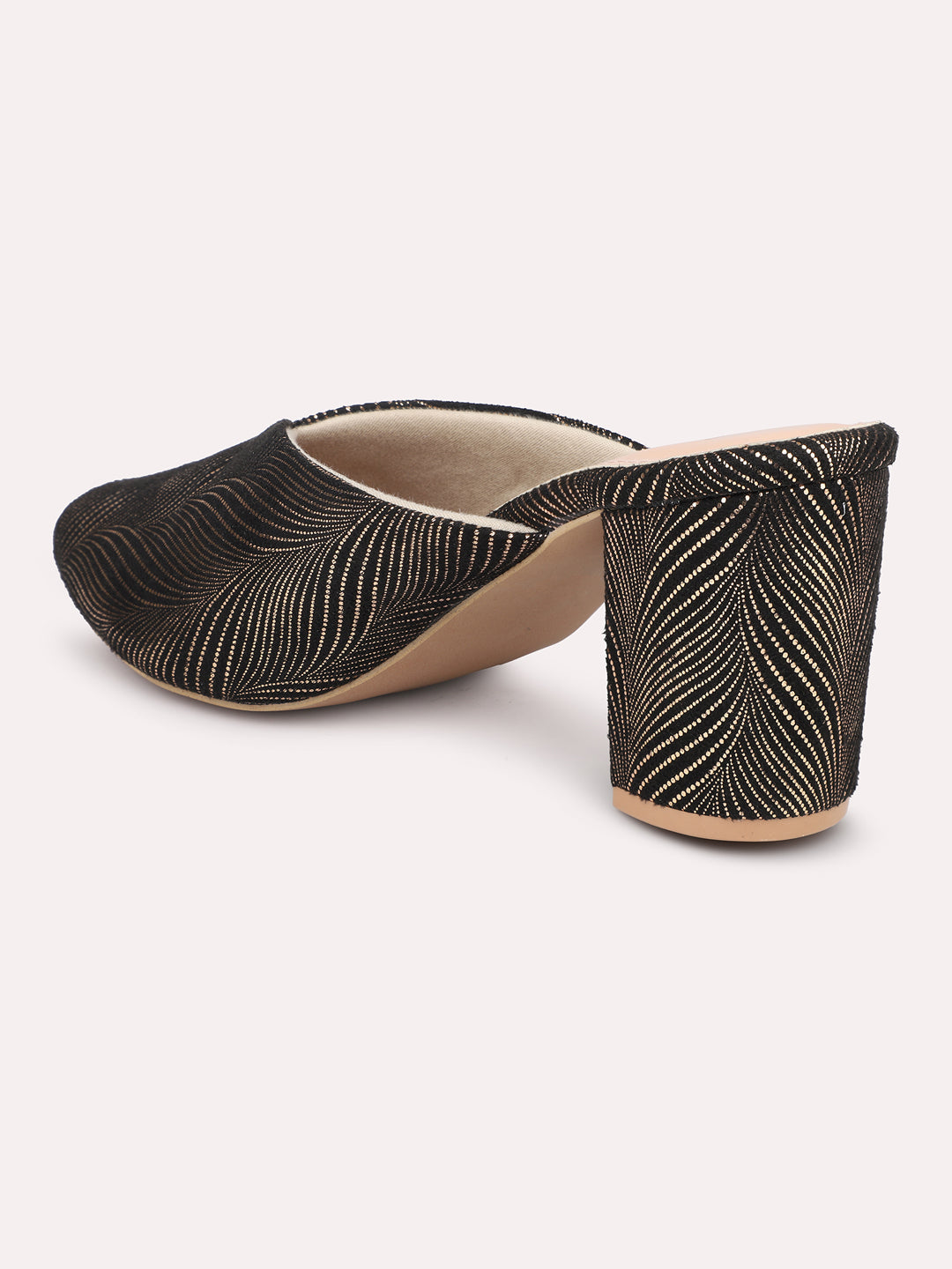 Women Antique Embellished Block Mules Heels