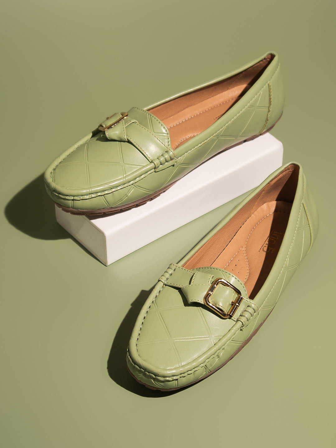 Women Pista Loafers with Buckle Detail