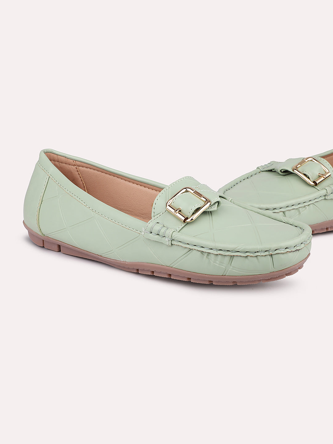 Women Pista Loafers with Buckle Detail