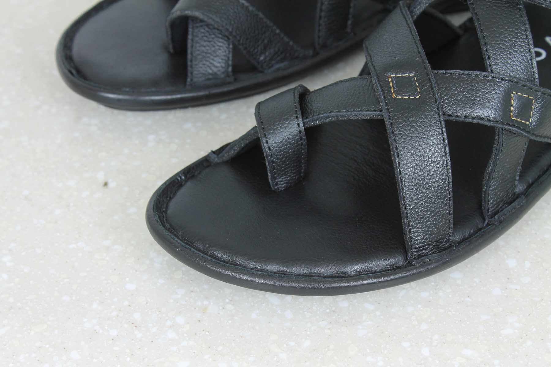VELCRO SANDAL - BLACK-Men's Sandal-Inc5 Shoes