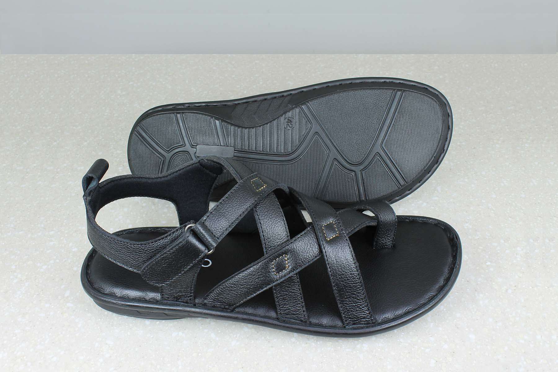 VELCRO SANDAL - BLACK-Men's Sandal-Inc5 Shoes
