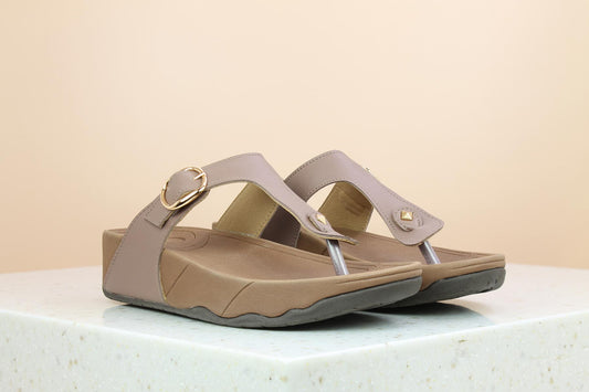 Women Peach Solid Casual Comfort Sandals