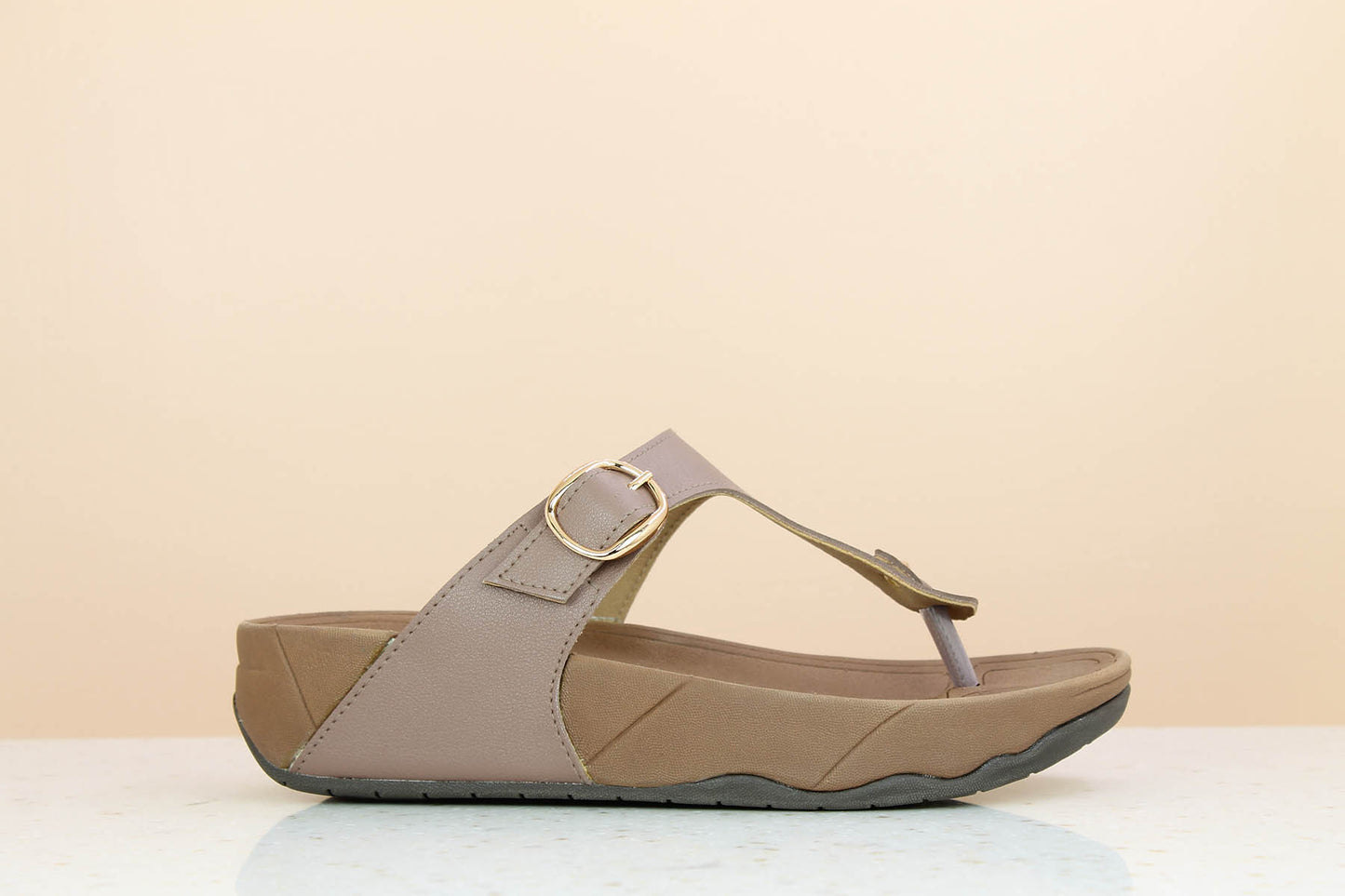 Women Peach Solid Casual Comfort Sandals