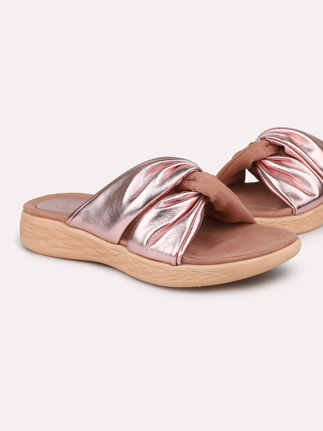 Women Peach & Pink Toned Open Toe Flats