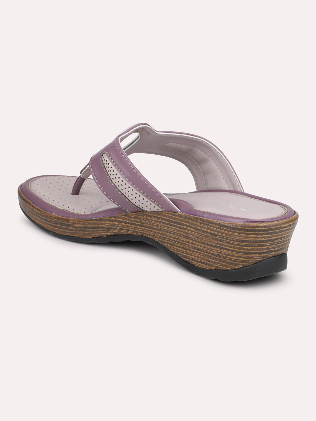 Women Purple and Grey-Toned Comfort Heels