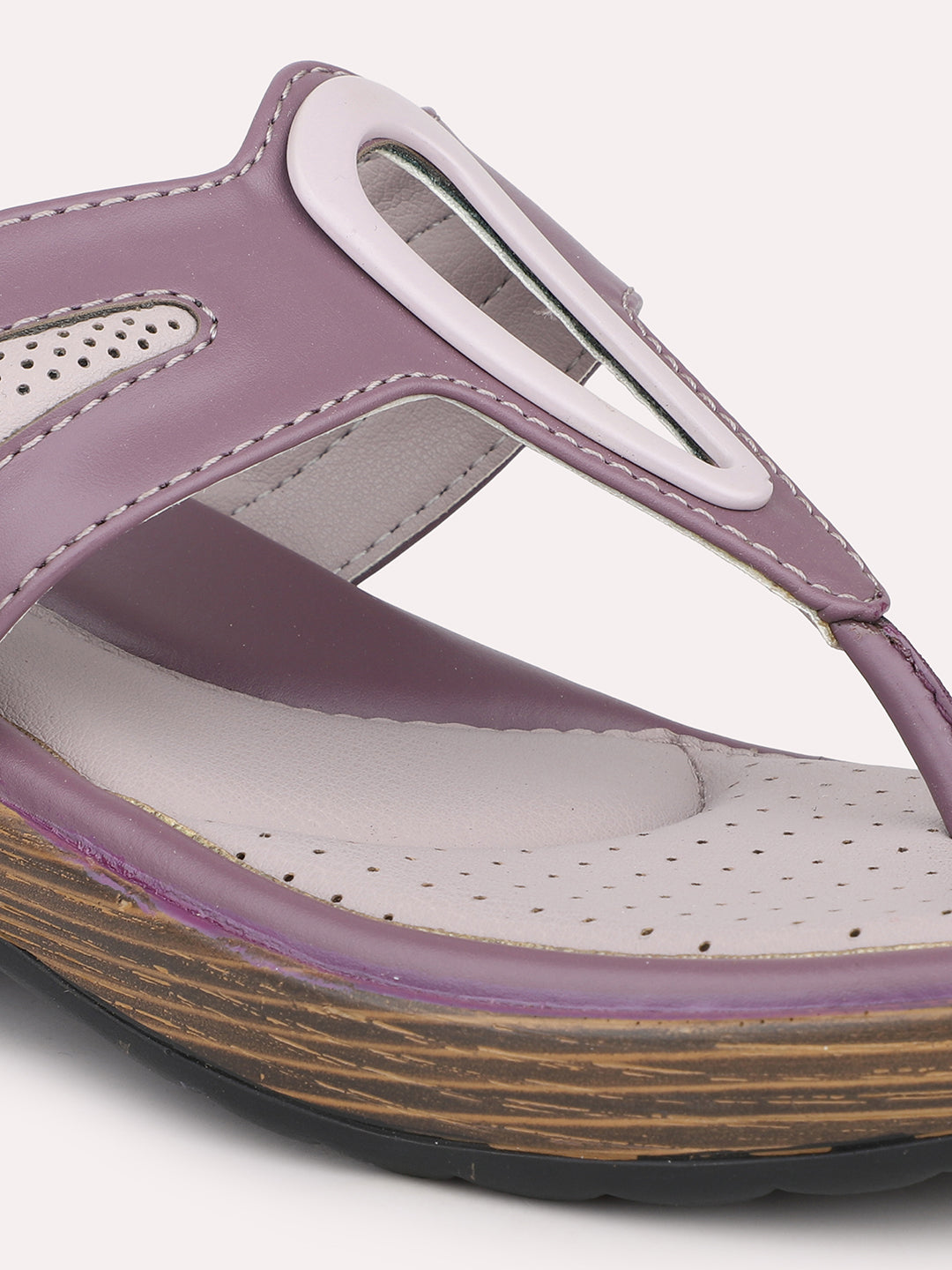 Women Purple and Grey-Toned Comfort Heels