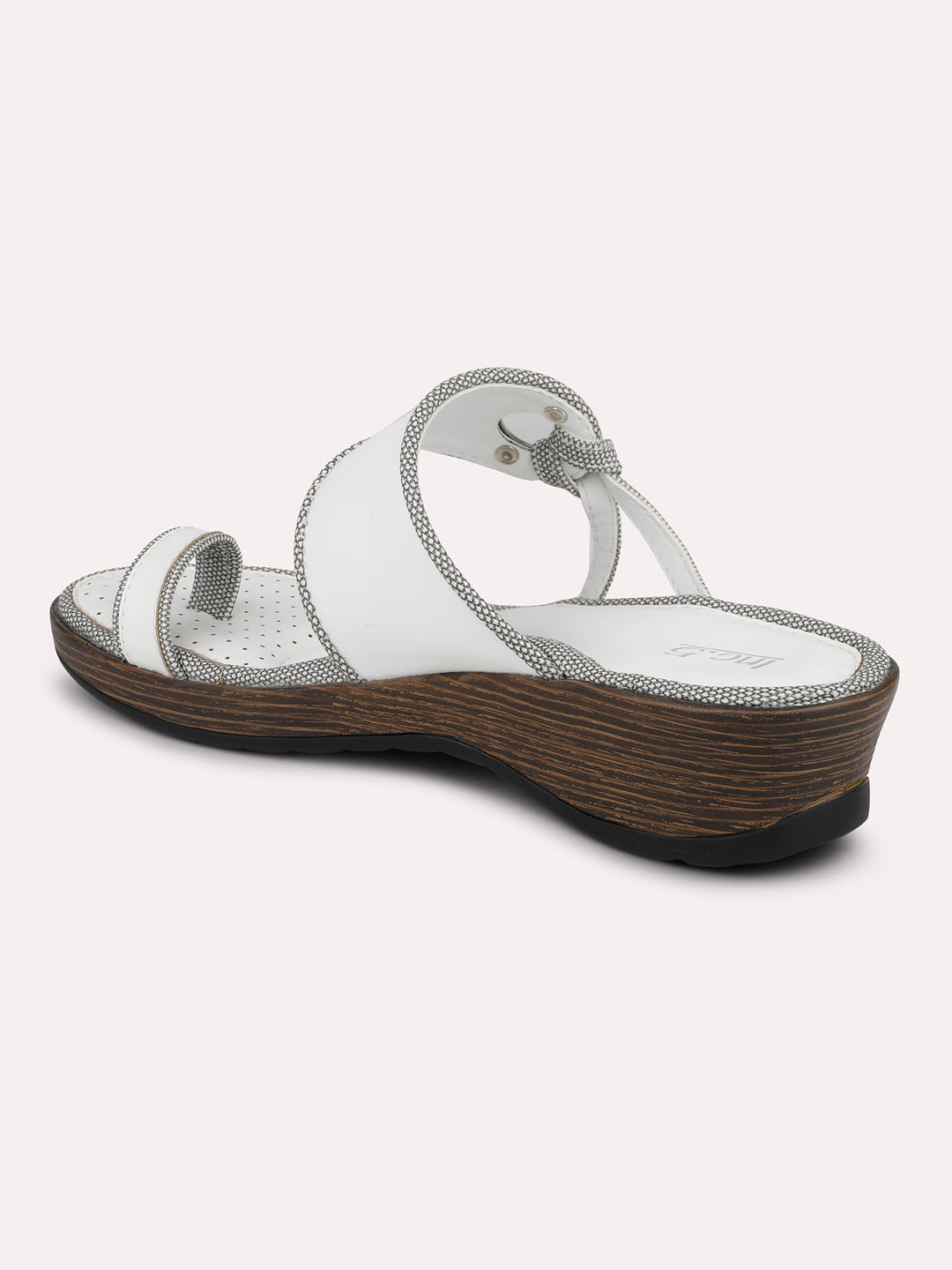 Women White-Toned One Toe Comfort Heels
