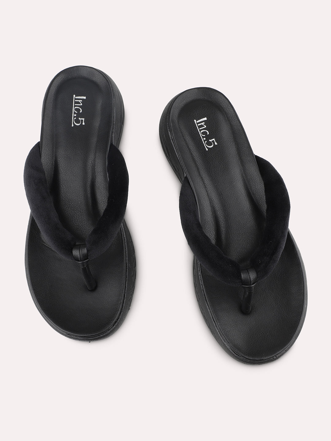 Women Black Open Toe Comfort Sandals