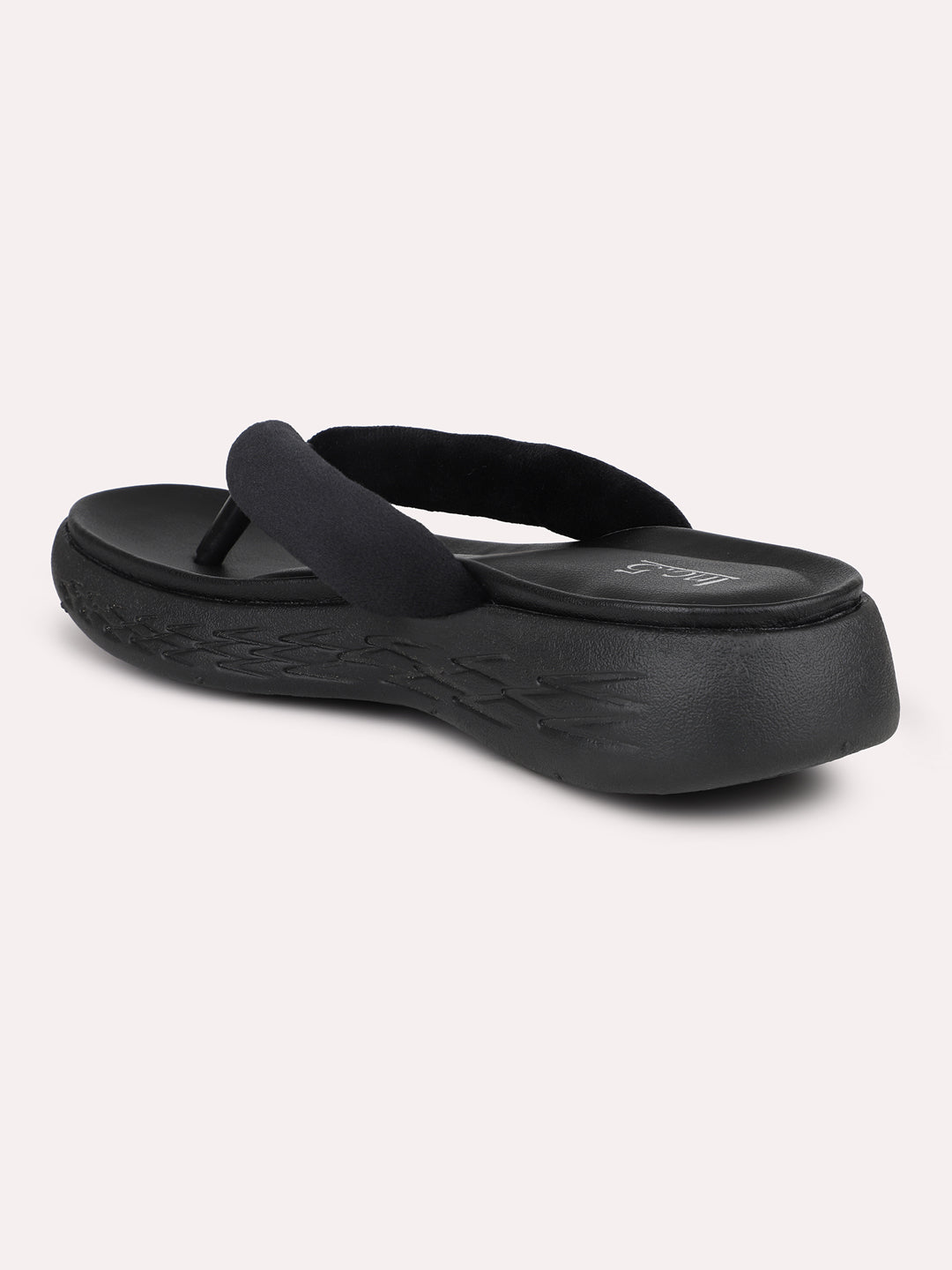 Women Black Open Toe Comfort Sandals