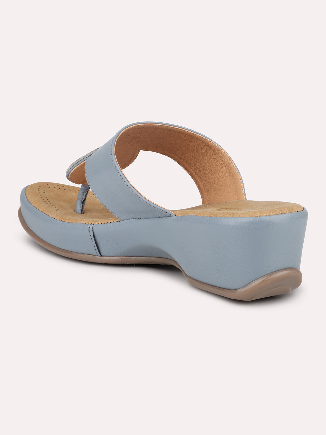 Women Grey Open Toe Comfort Sandals With Fittings