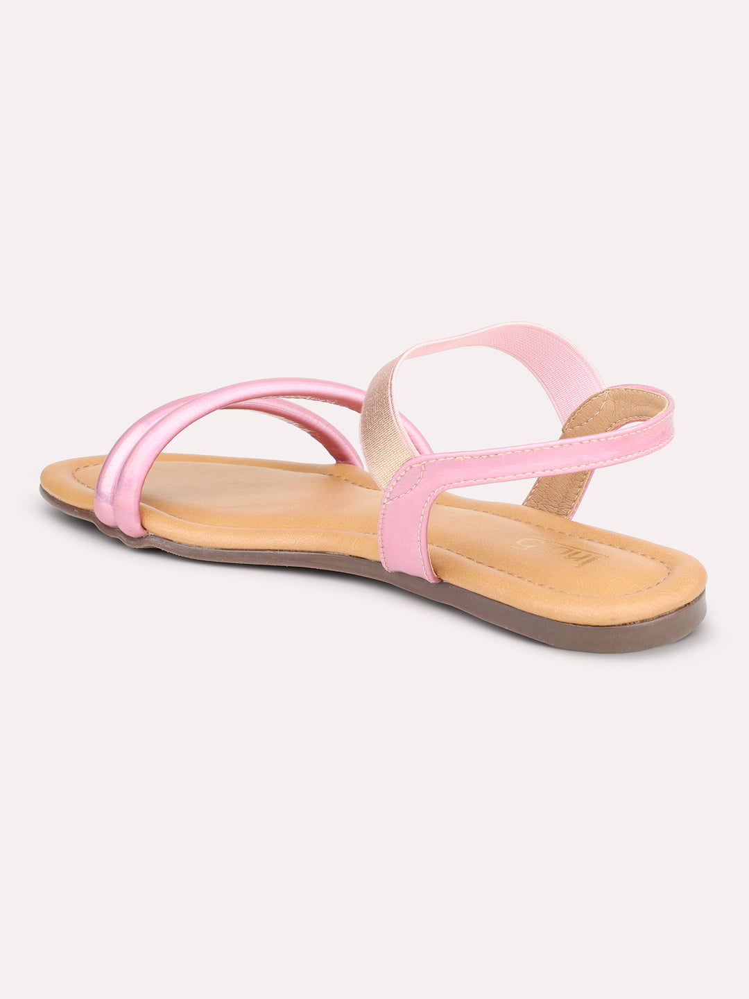 Women Pink Open Toe Flats