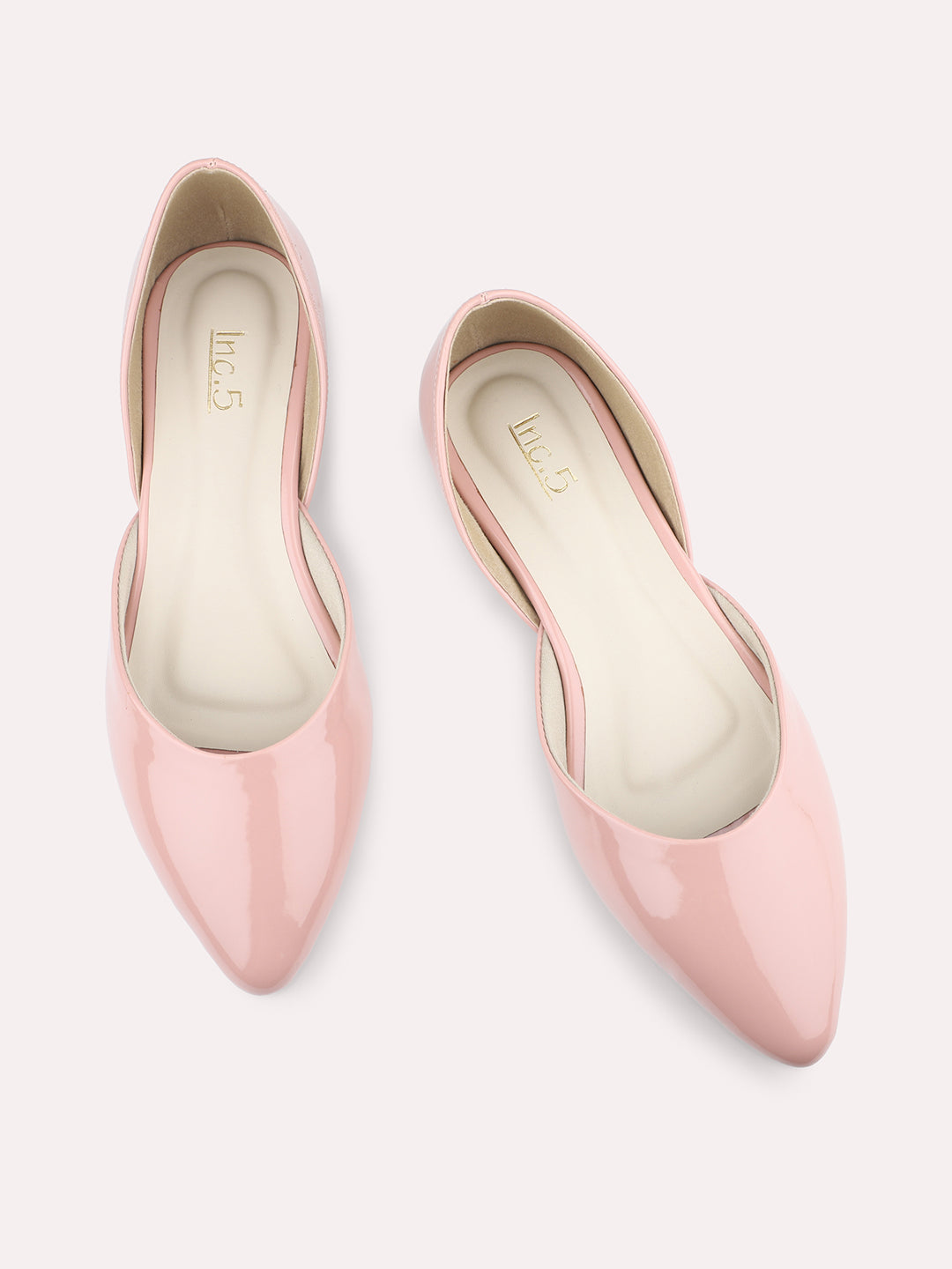 Women Peach Pointed Toe Ballerinas