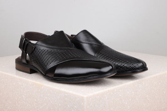 Privo Casual Mules Sandal-Black For Men