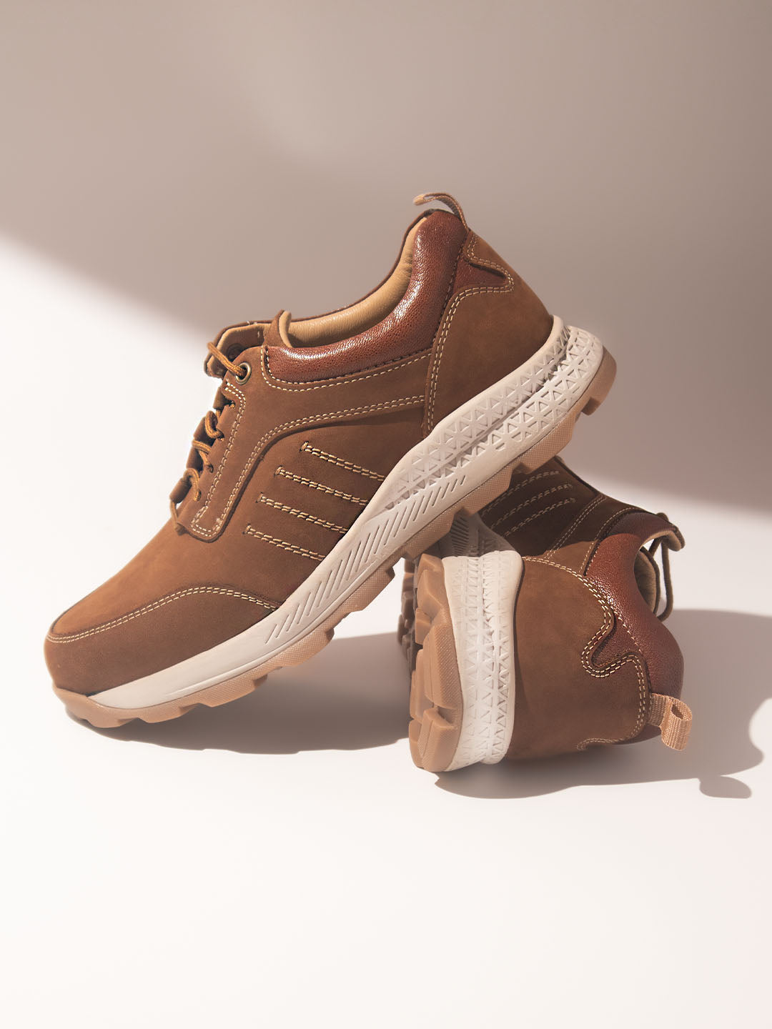 Atesber Chickoo Casual Lace-up For Mens