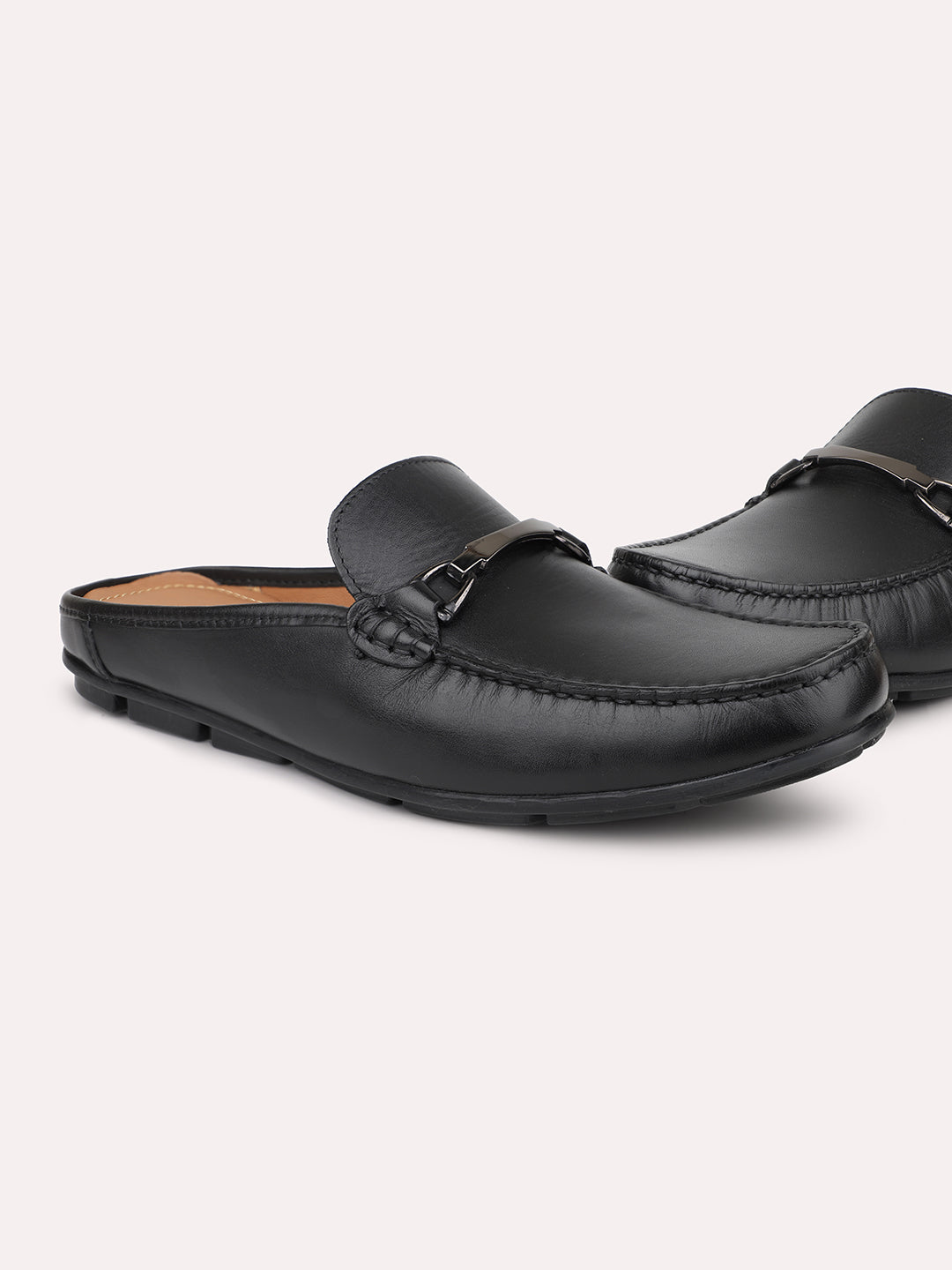 Atesber Black Loafer Shoes For Men