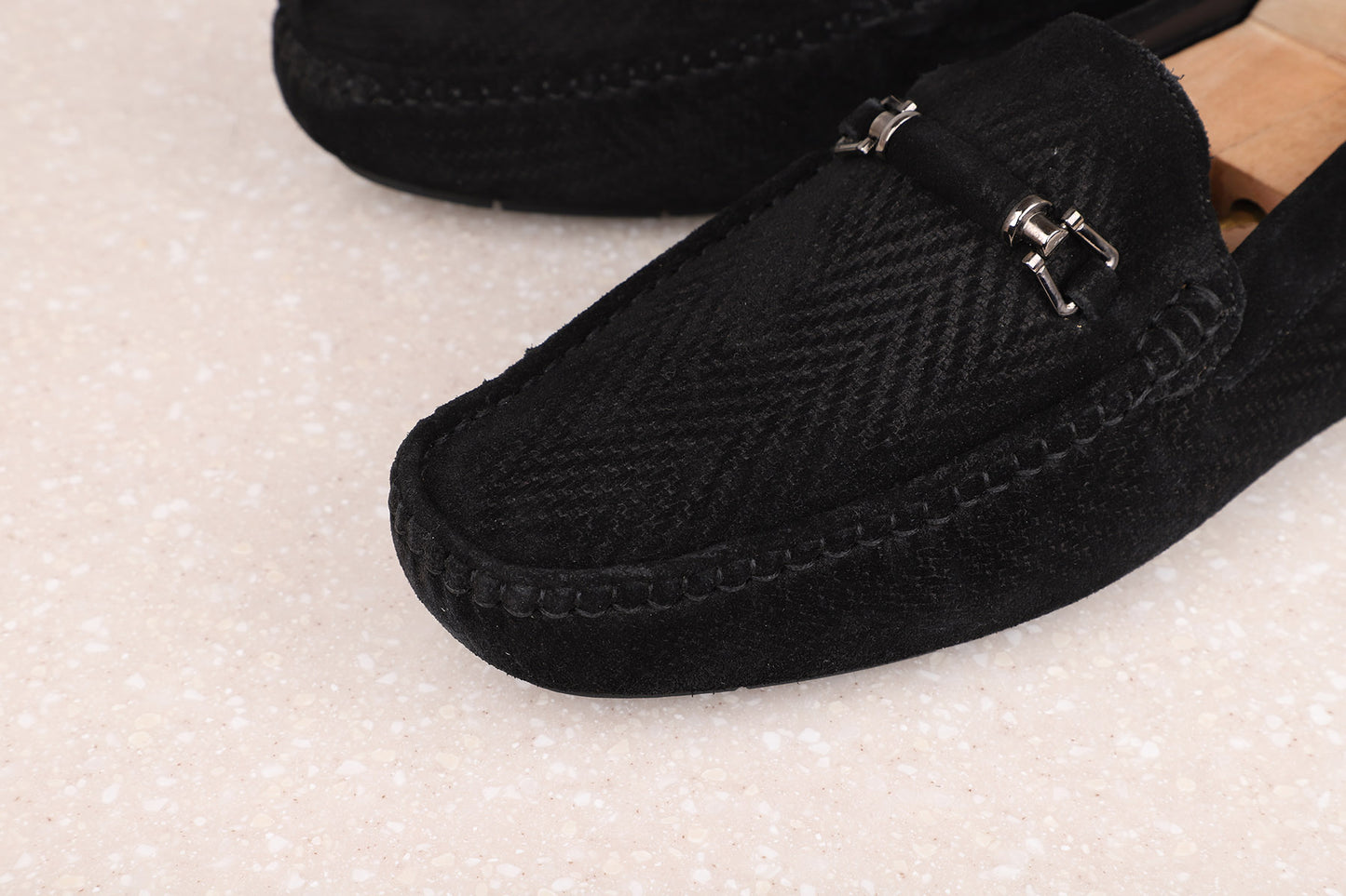 Privo Textured Driving Shoe-Black For Men