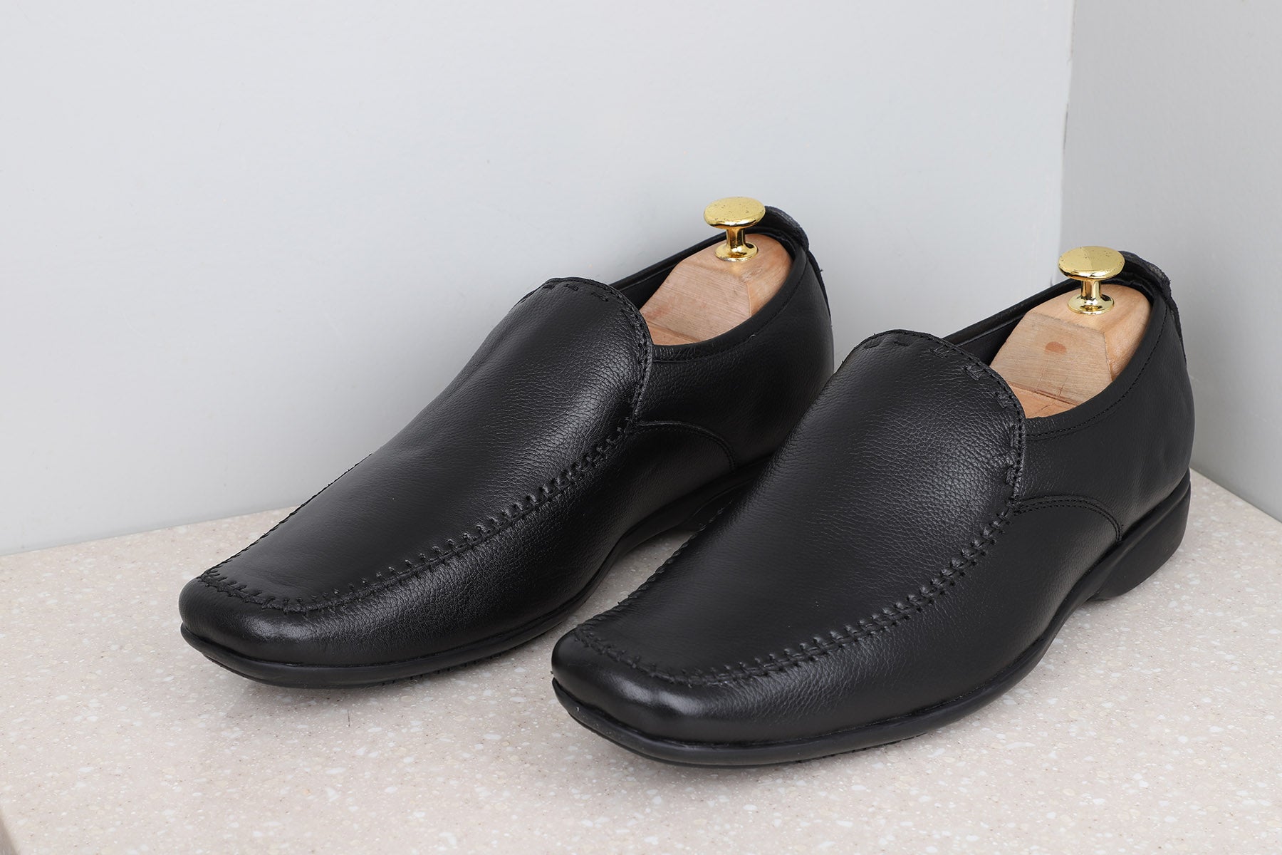 FORMAL SLIPPONS-BLACK-Men's Formal Shoe-Inc5 Shoes