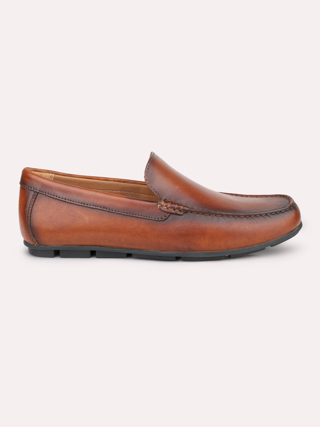 Atesber Brown Solid Loafer Shoes For Men