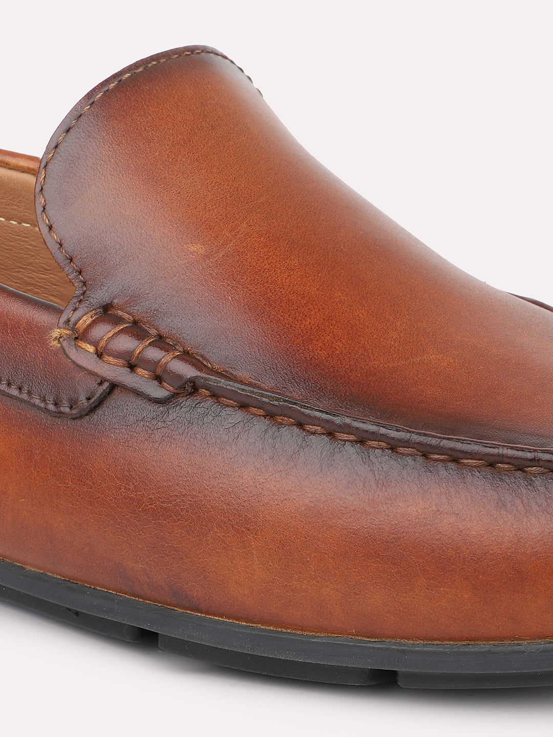 Atesber Brown Solid Loafer Shoes For Men