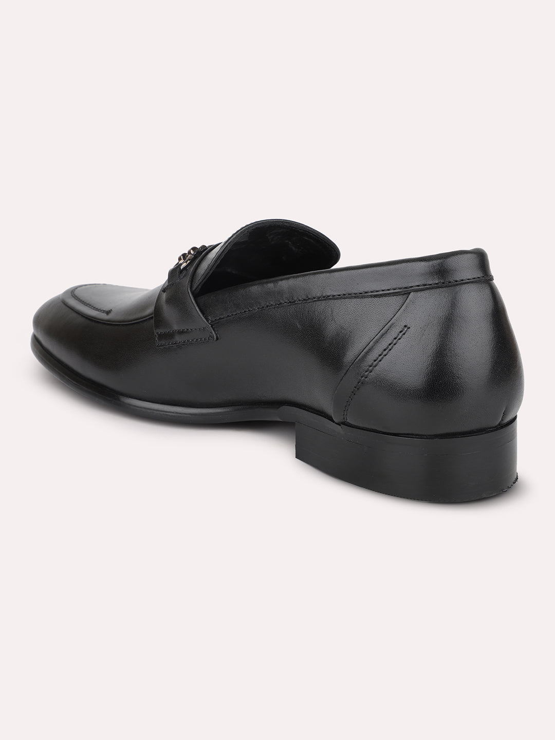 Atesber Black Solid Formal Shoes For Men