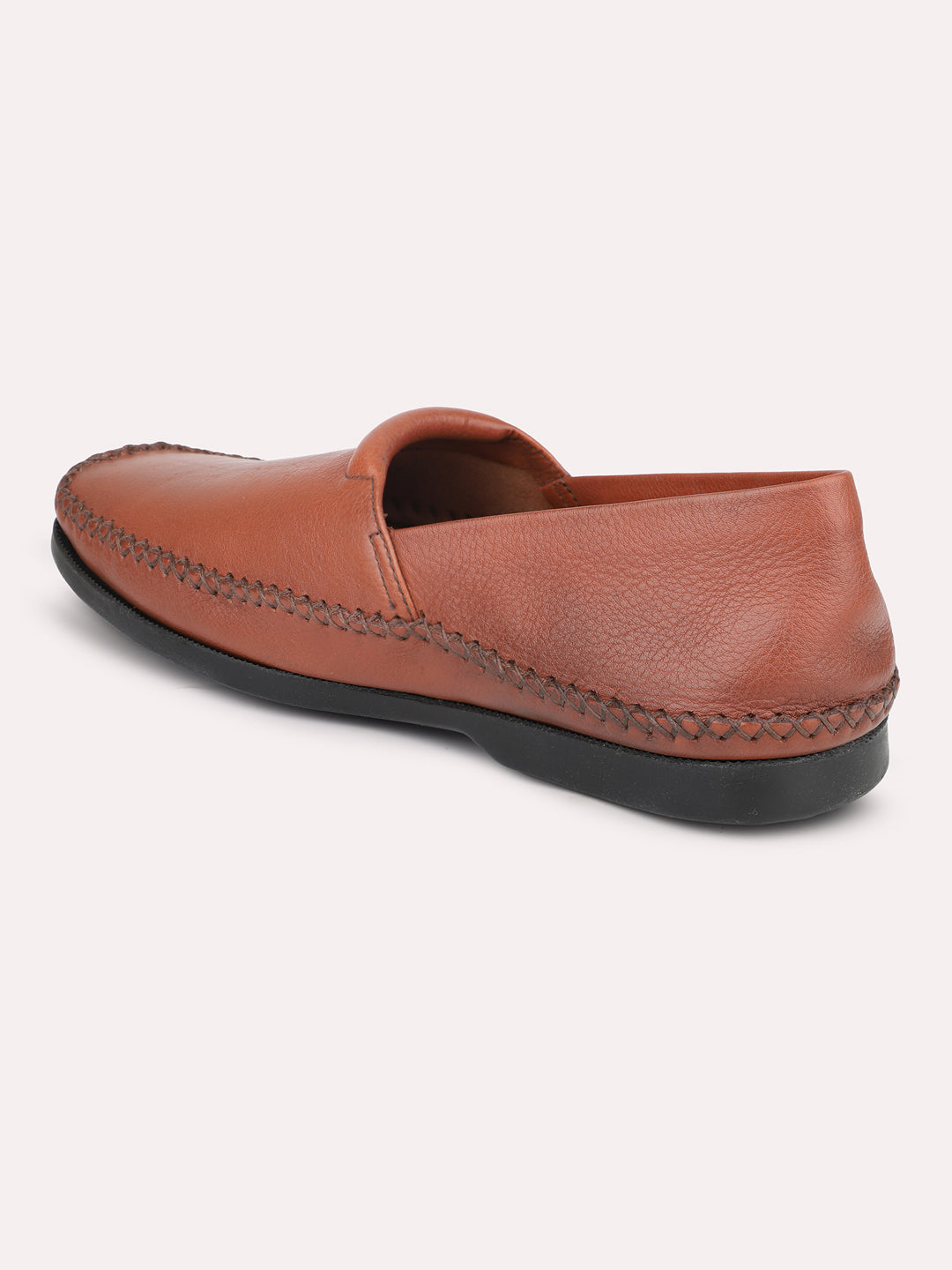 Atesber Tan Solid Casual Slip-on Shoes For Men