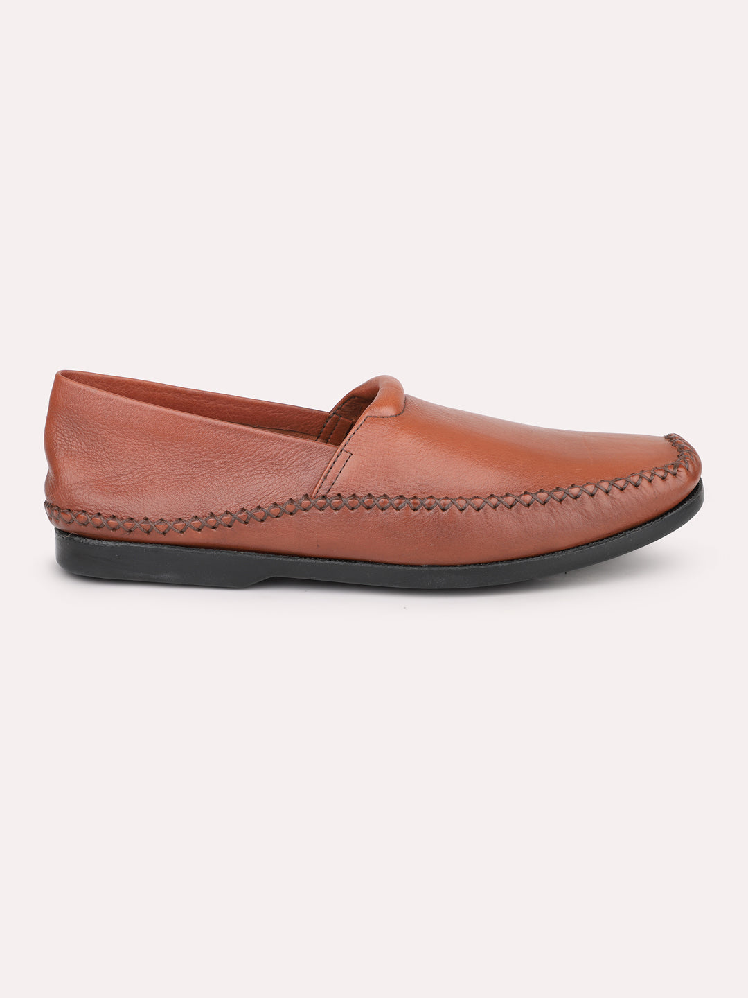 Atesber Tan Solid Casual Slip-on Shoes For Men