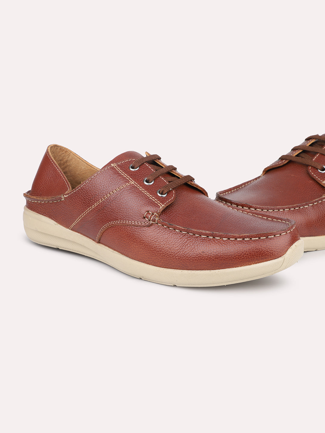 Atesber Tan Casual Lace-Up Shoes For Men