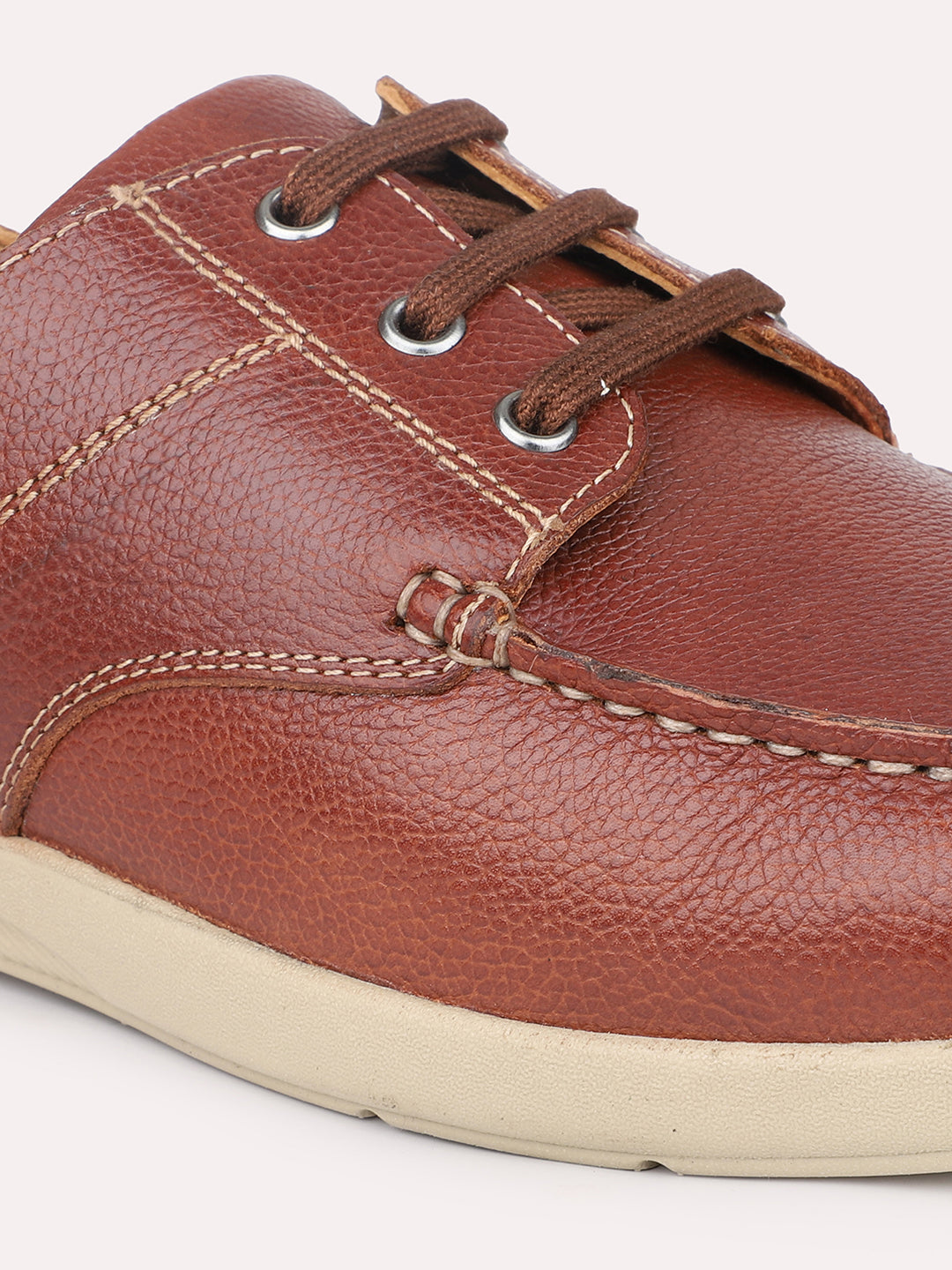 Atesber Tan Casual Lace-Up Shoes For Men